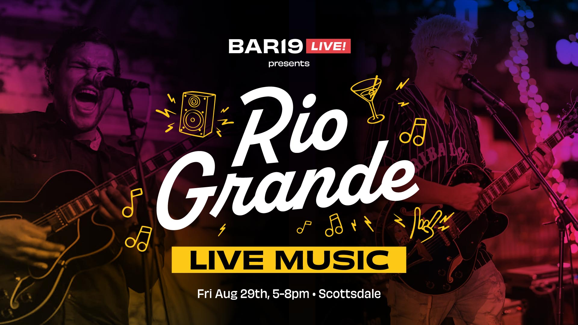 Live music at Bar19 featuring Rio Grande Aug 29th 2025